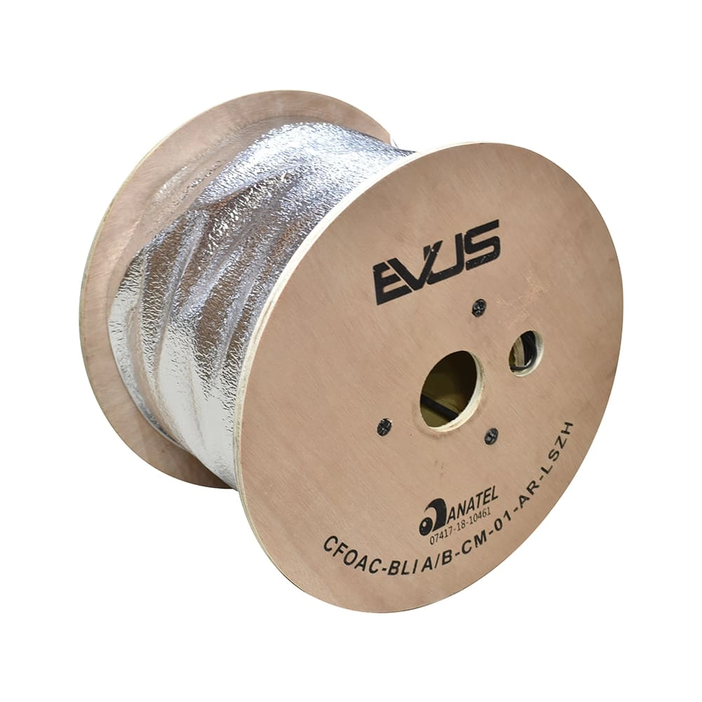 Cabo De Fibra Optica Evus Standard Drop Flat 2km Ftth 1fo G657a