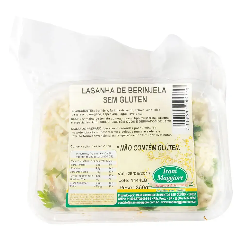 Irani Maggiore Lasanha De Berinjela 350g Irani Maggiore