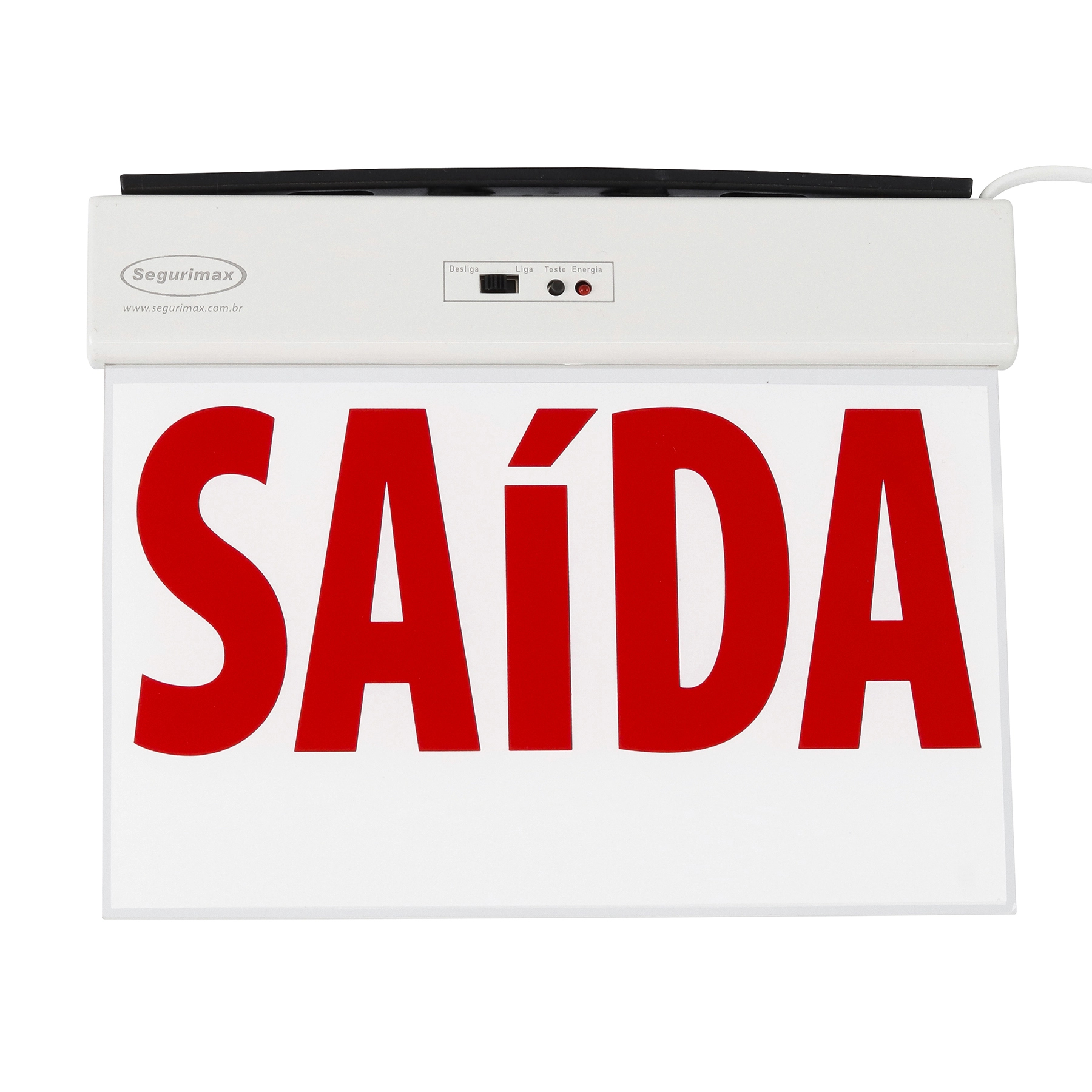 Placa Slim Led "Saída" Polietileno Dupla Face 21,7x38,4cm