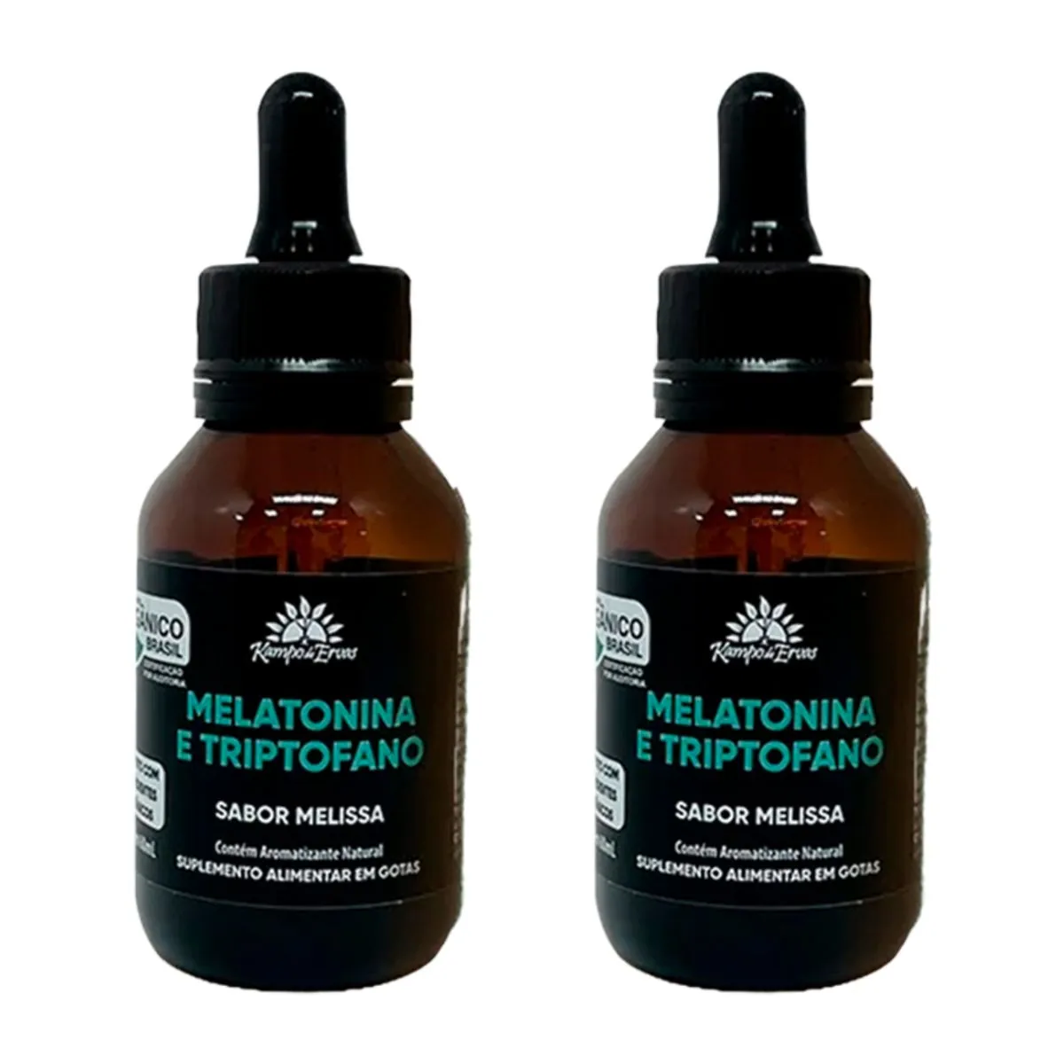 Kit 2X: Melatonina e Triptofano Líquido Orgânico Kampo de Ervas 60ml