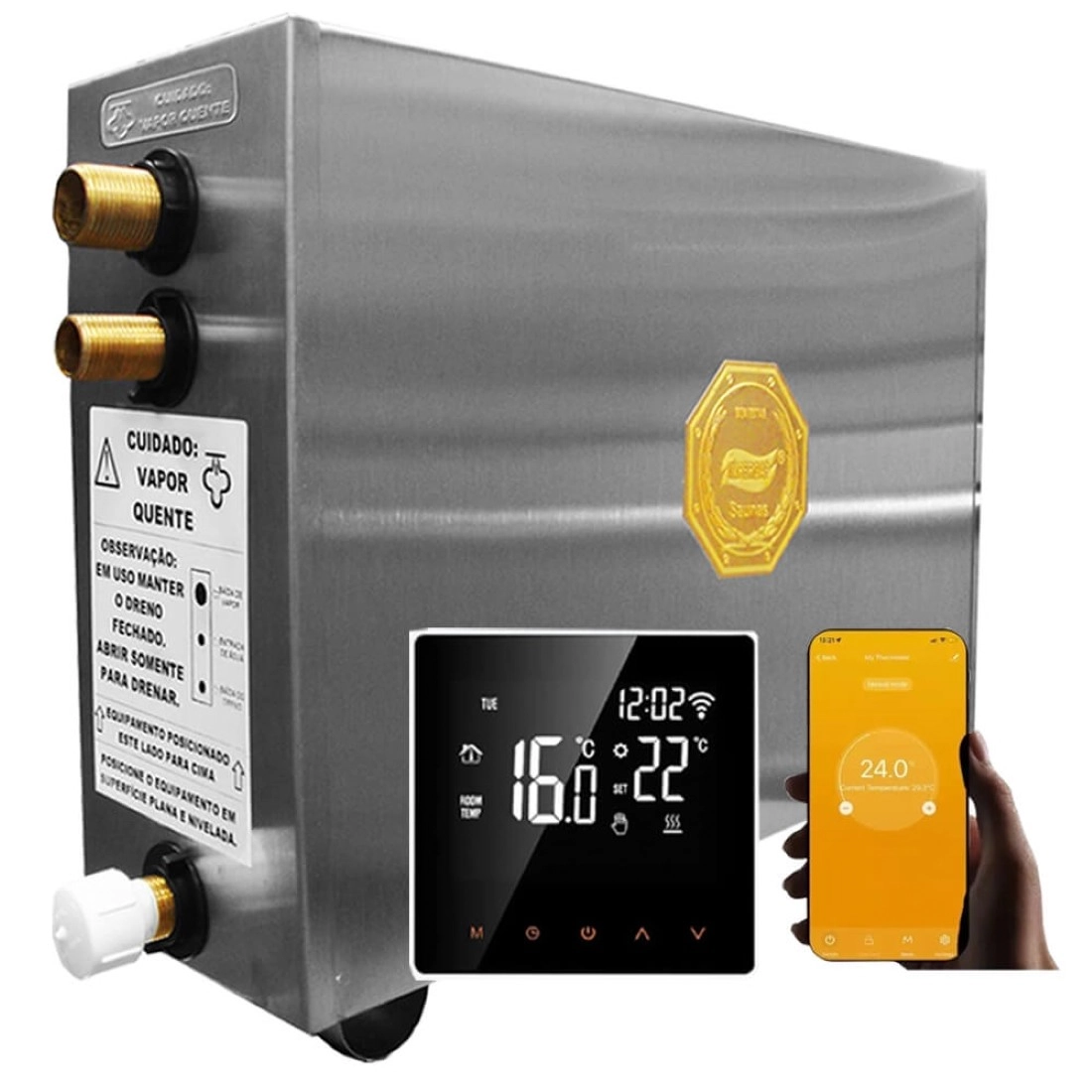 Sauna Vapor Elétrica 12kw - Comando Smart Wifi Impercap - Até 15m³ - 220v Trifásico