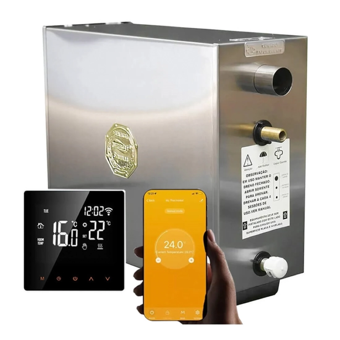 Sauna Vapor Elétrica 15kw - Comando Smart Wifi Impercap - Até 24m³ - 220v Bifásico