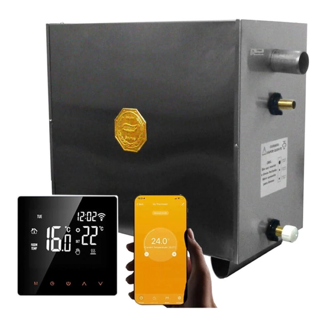 Sauna Vapor Elétrica 24kw - Comando Smart Wifi Impercap - Até 40m³ - 220v Bifásico