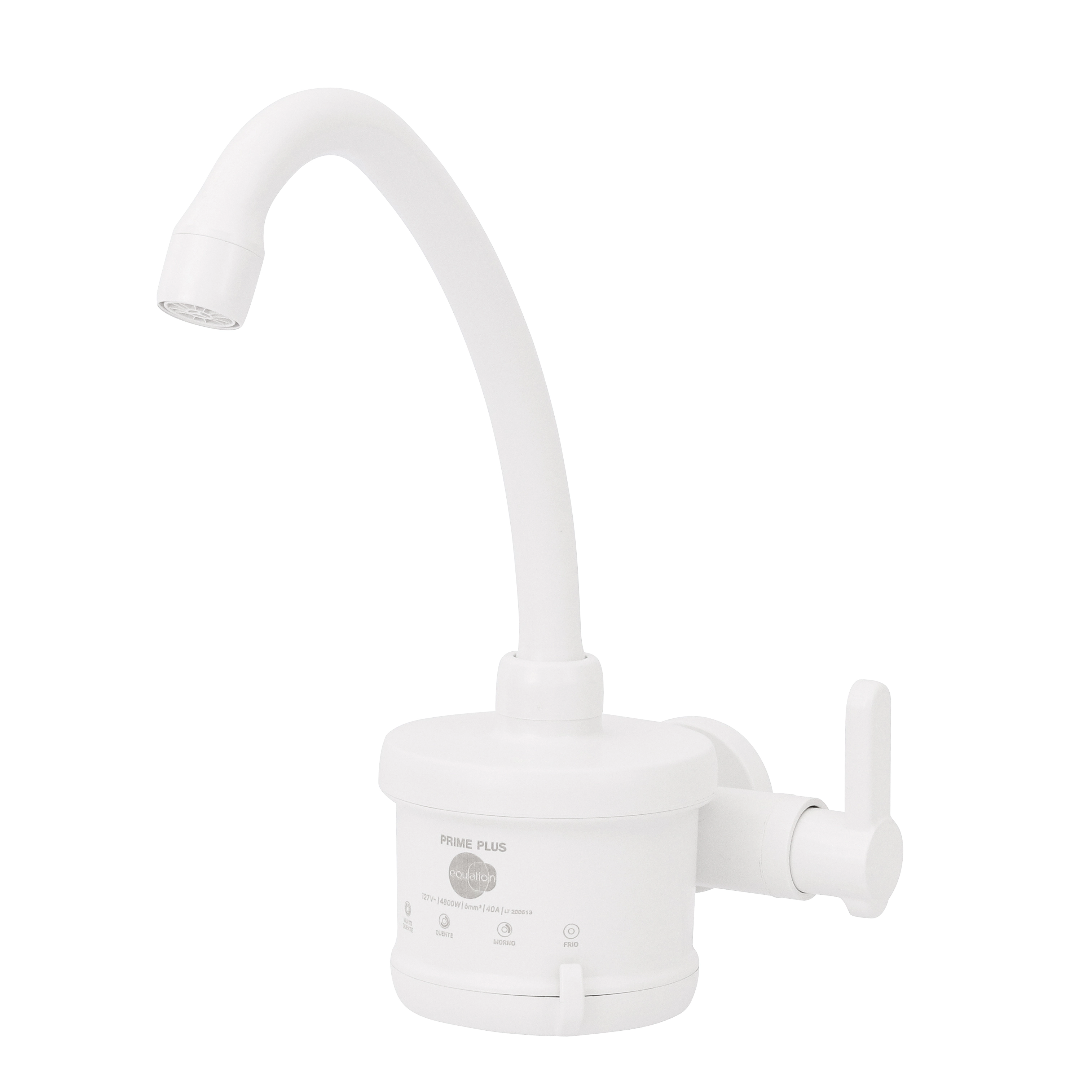 Torneira Elétrica de Parede para Cozinha com Bica Alta Branca 127V (110V) Prime Equation