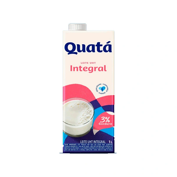 Leite Uht Integral Quatá Caixa Com Tampa 1l