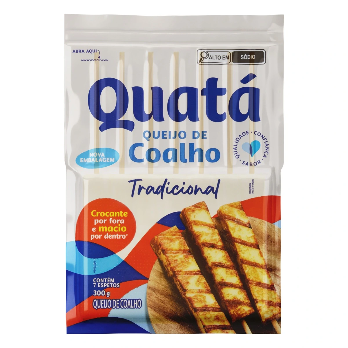Queijo Coalho Em Espeto Tradicional Quatá 300g 7 Unidades