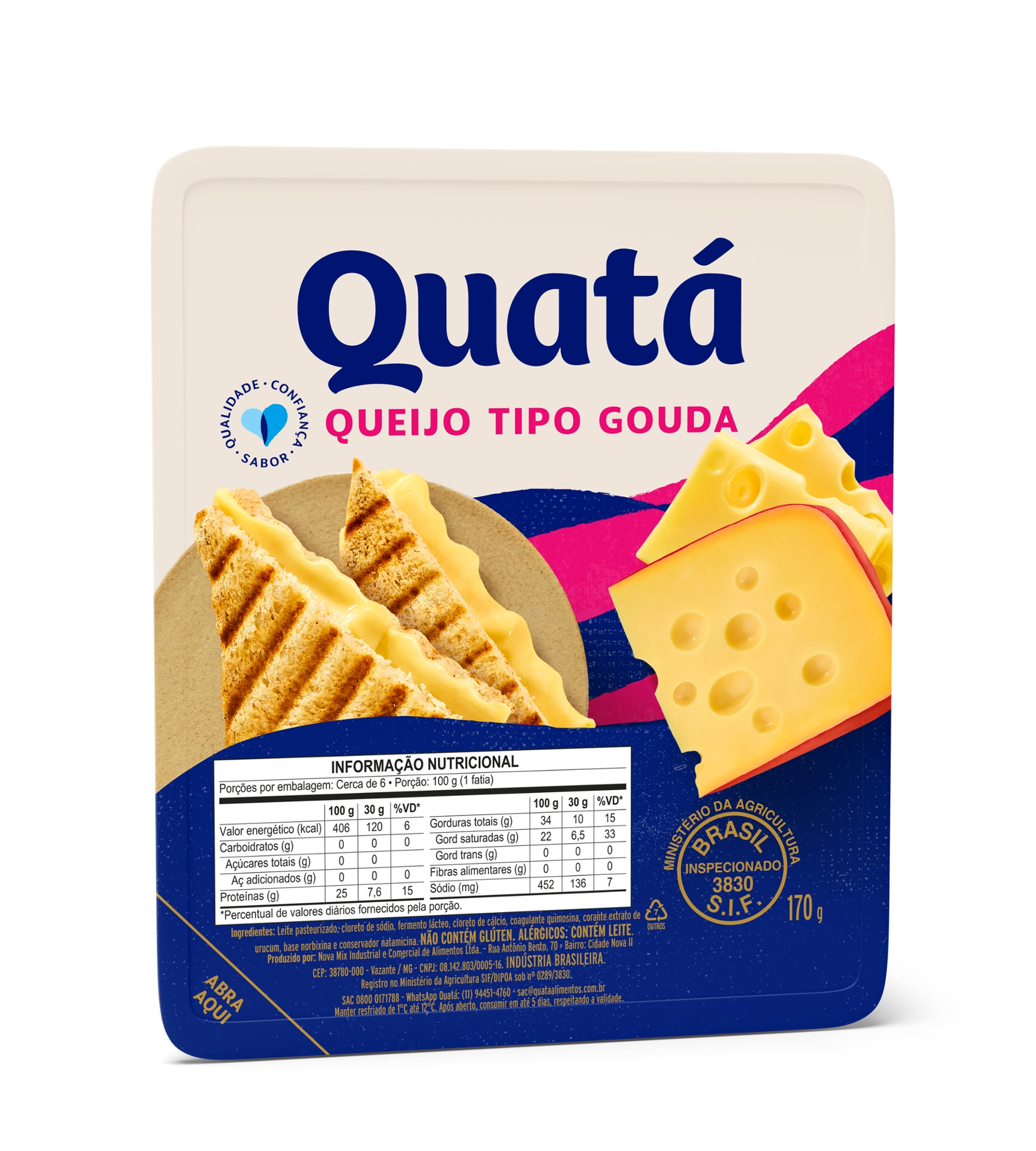Queijo Gouda Quatá 170g