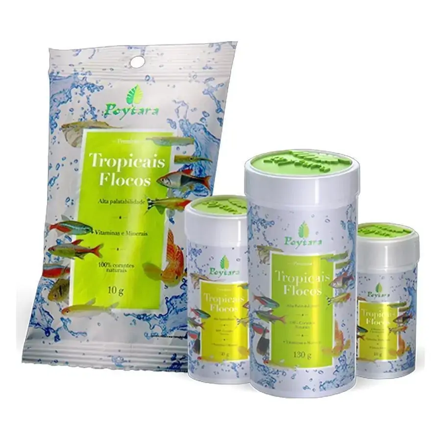 Ração Poytara Tropicais Flocos 30g