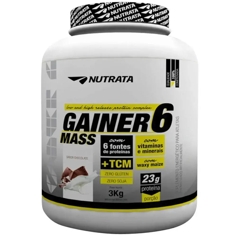 Gainer 6 Mass Sabor Chocolate 3 Kg Nutrata