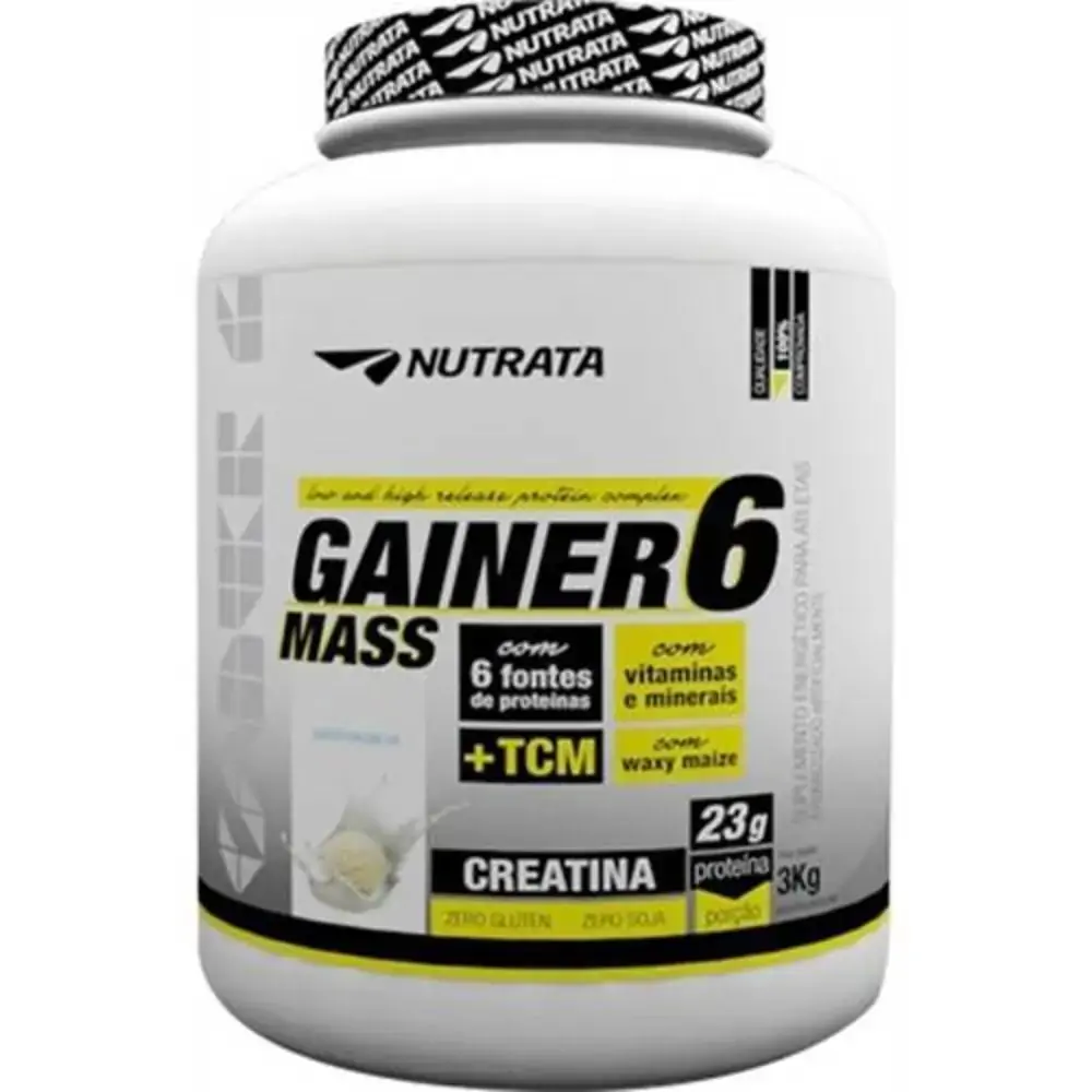 Gainer 6 Mass 3kg Morango Nutrata