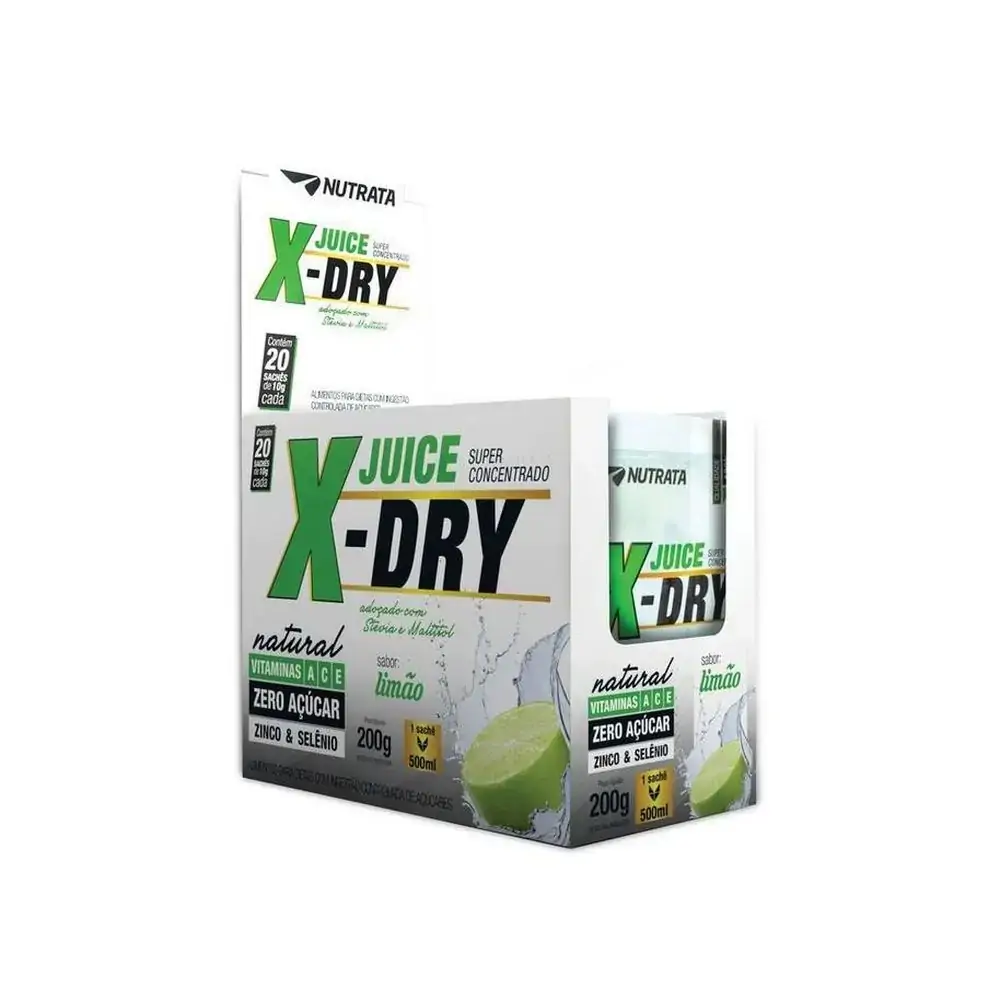 Display X Dry Juice 10 Gr Sabor Limao Com 20 Saches Nutrata
