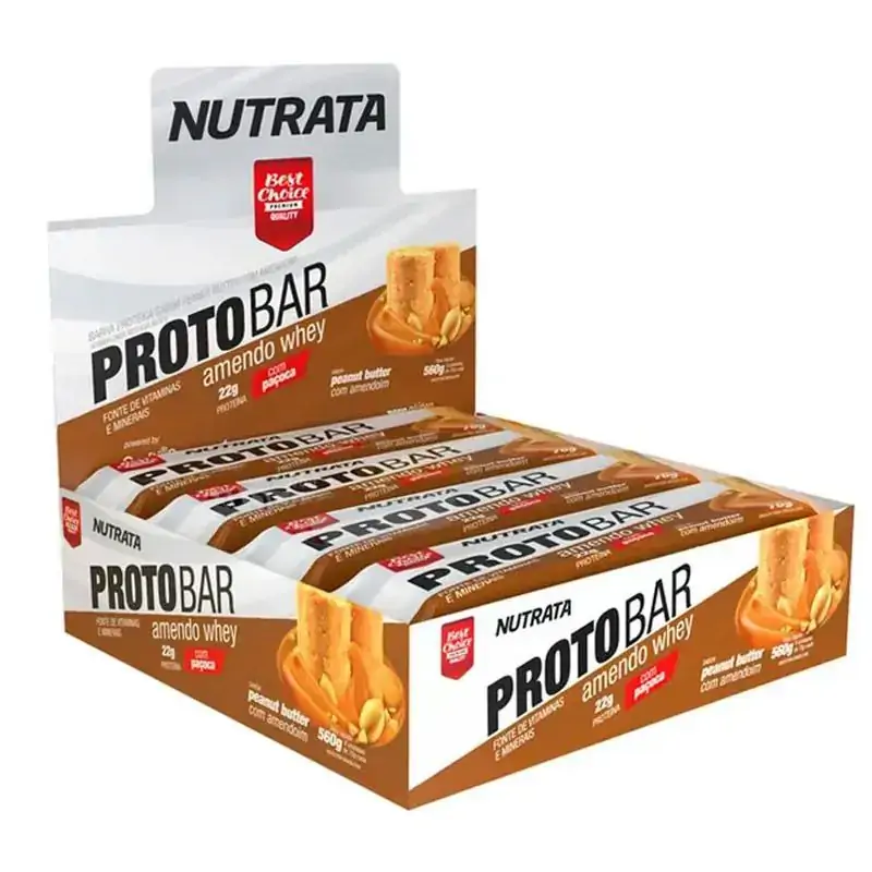 Barra Proto Bar Peanut Butter c Amendoim,Nutracaps-8Unid 70g
