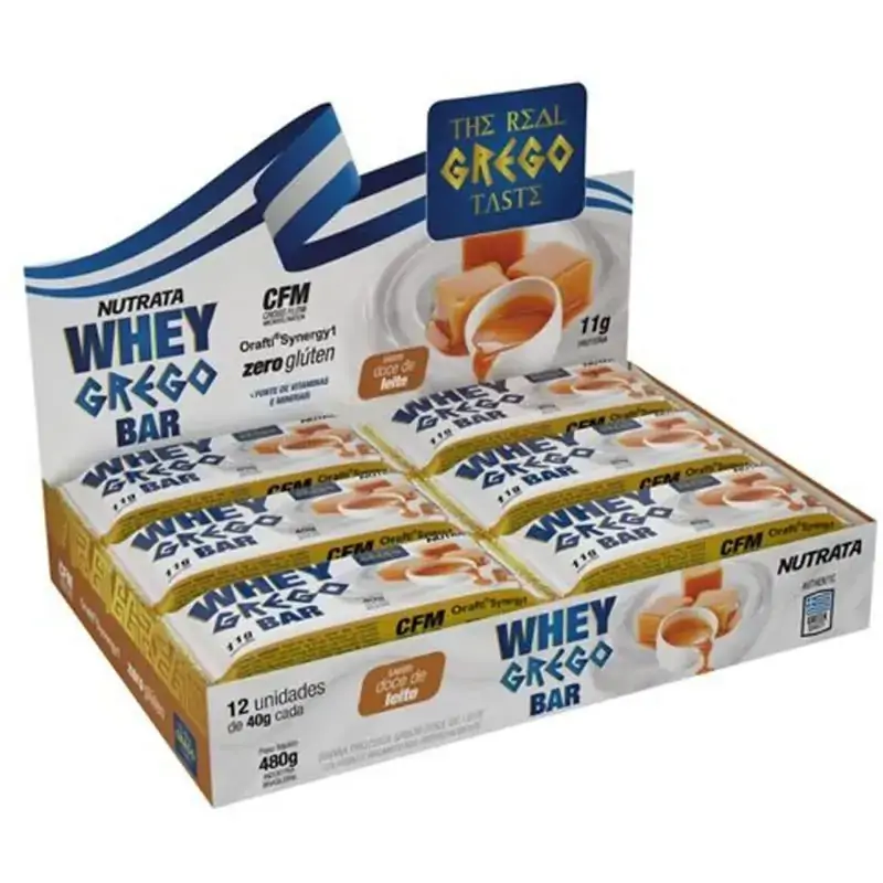 Whey Grego Barra Proteíca (12 Un) 40g Doce de Leite Nutrata