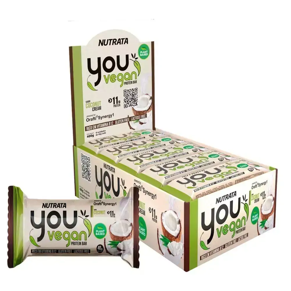 You Vegan Protein Bar Coco Display C/ 10 Barras 40g -Nutrata
