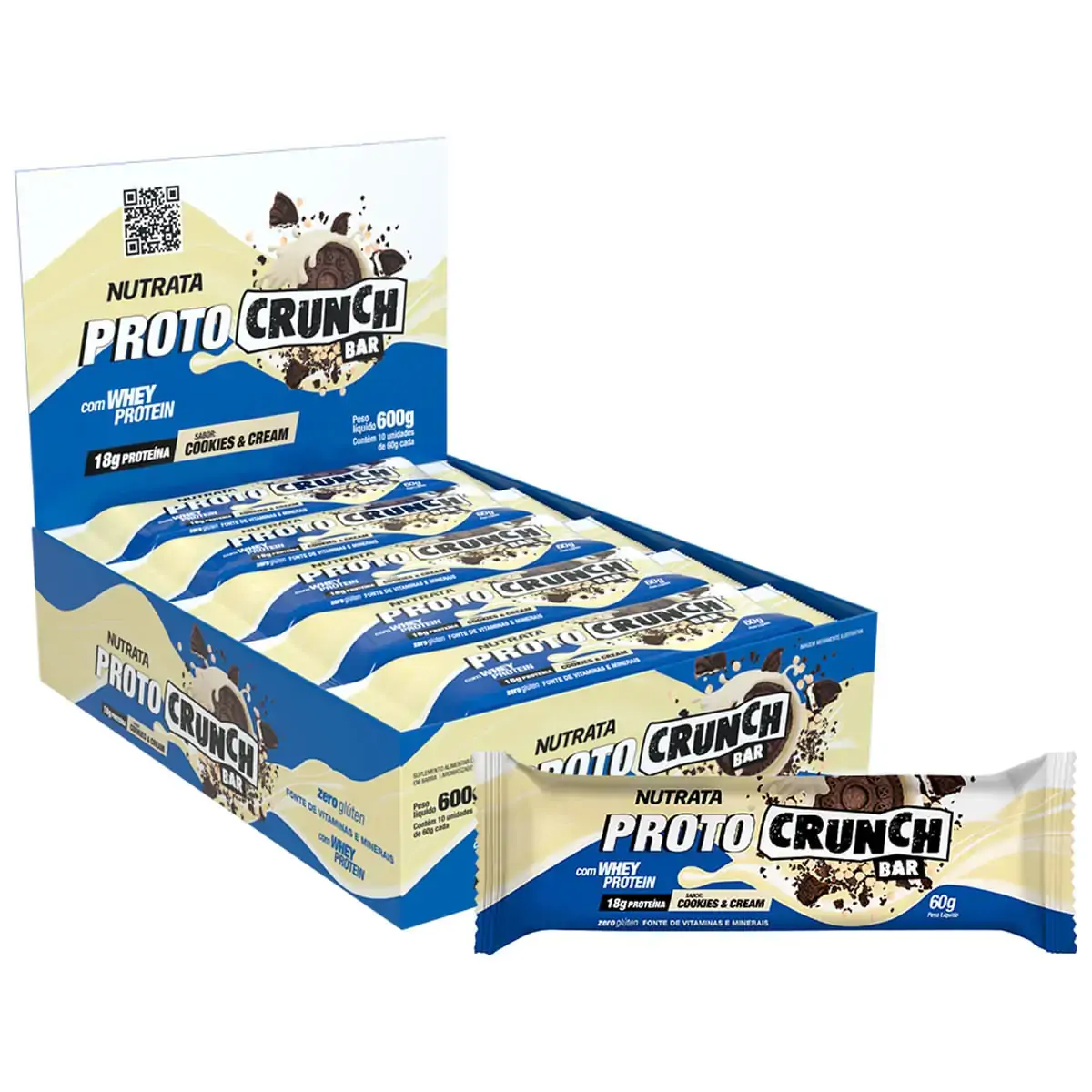 Proto Crunch Cookies & Cream Display C/ 10 Barras de 60Gr