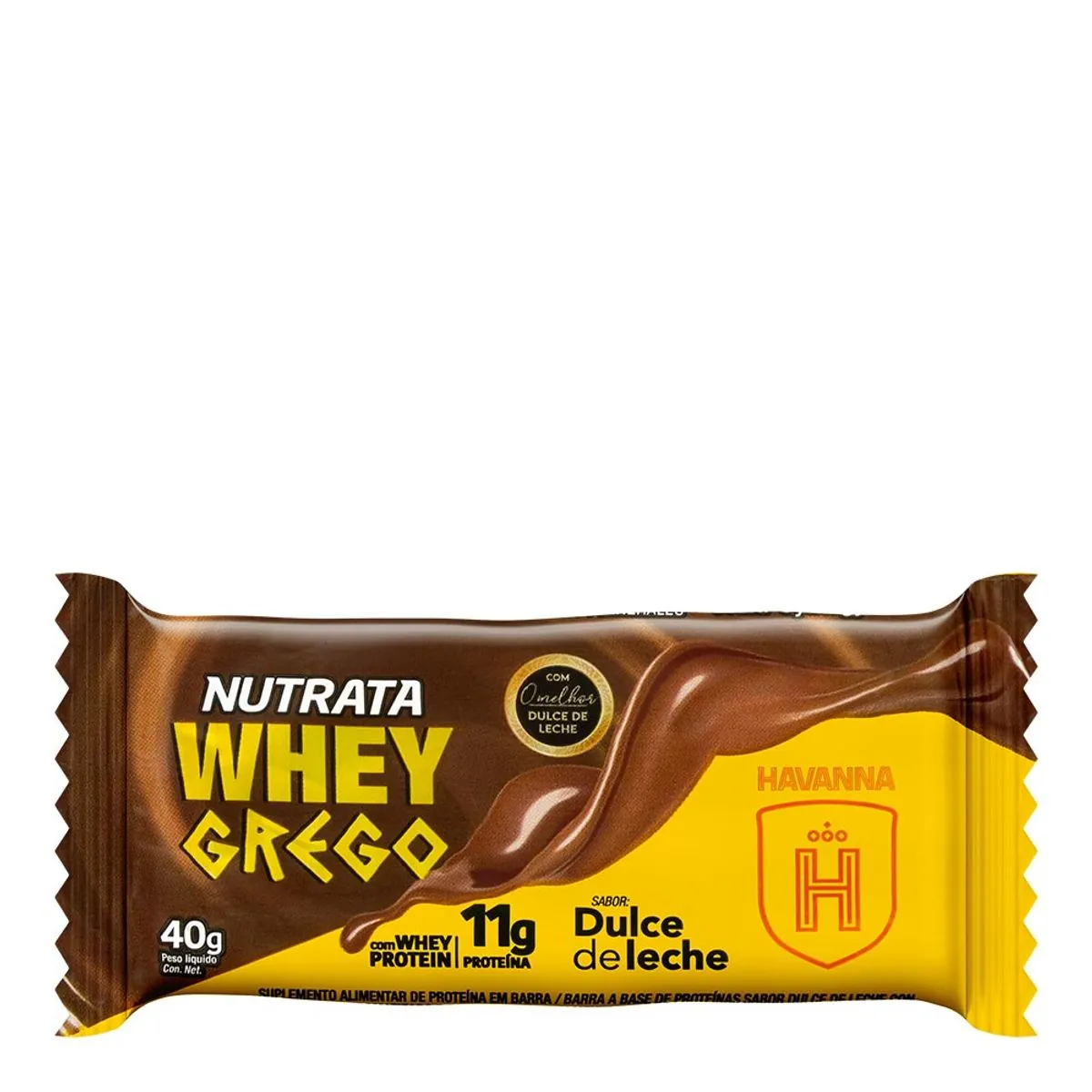 Barra Proteica Whey Bar Grego Sabor Doce de Leite Havanna Nutrata 40g