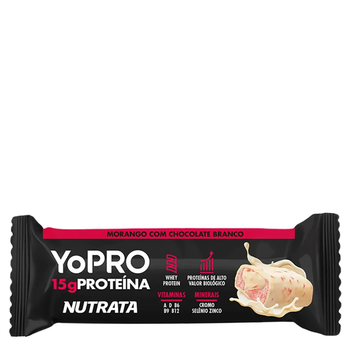Barra De Proteína YoPRO Morango com Chocolate Branco Nutrata 55g