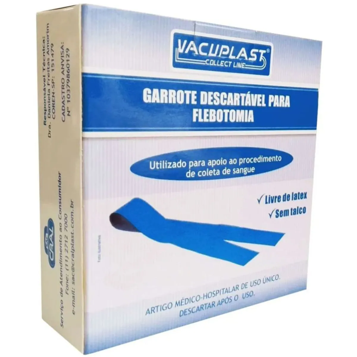 Garrote em Tiras Vacuplast - 2,5cm x 46cm - Garrote em Tiras Vacuplast - 2,5x46cm - 25 tiras