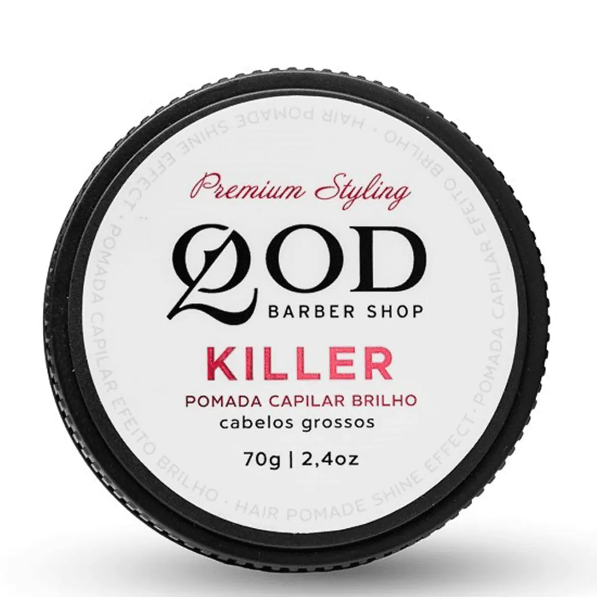 Pomada Capilar QOD Barber Shop Brilho Killer Cabelos Grossos 70g