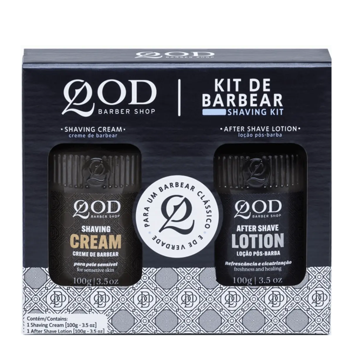 Kit Creme De Barbear Loção Pós Barba Qod Barber Shop 100g Cada