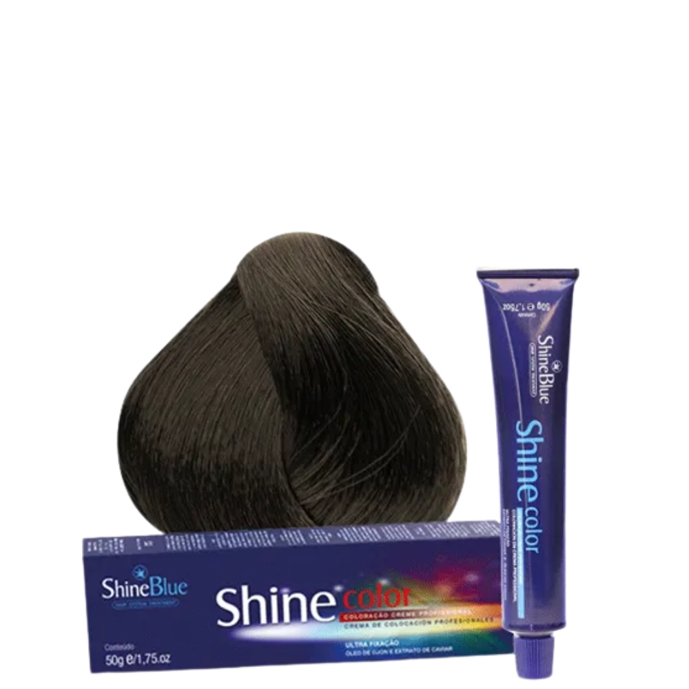 Coloracao Individual Permanente Shine Blue 5.0 Castanho Claro 50g
