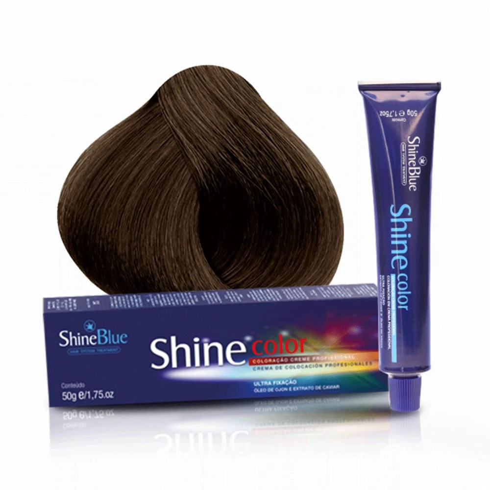 Coloracao Individual Permanente Shine Blue 6.0 Louro Escuro 50g