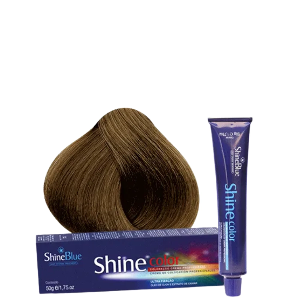 Coloracao Individual Permanente Shine Blue 8.0 Louro Claro 50g
