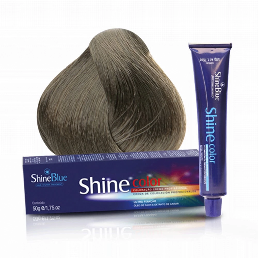 Coloracao Individual Permanente Shine Blue 9.1 Louro Muito Claro Acinzentado 50g