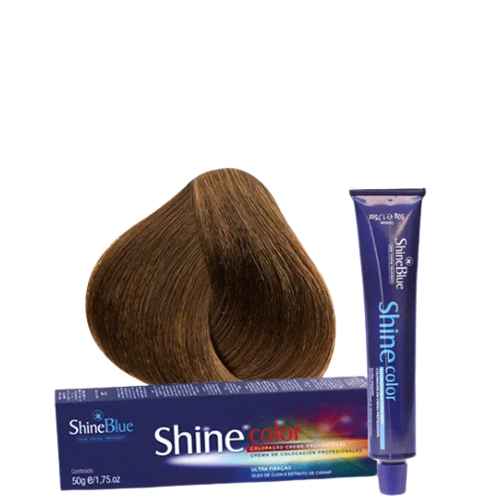 Coloracao Individual Permanente Shine Blue 8.3 Louro Claro Dourado 50g