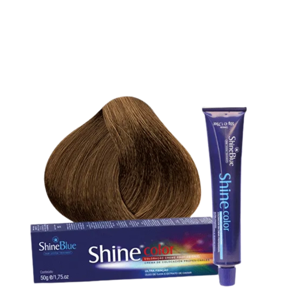 Coloracao Individual Permanente Shine Blue 7.31 Louro Medio Dourado 50g