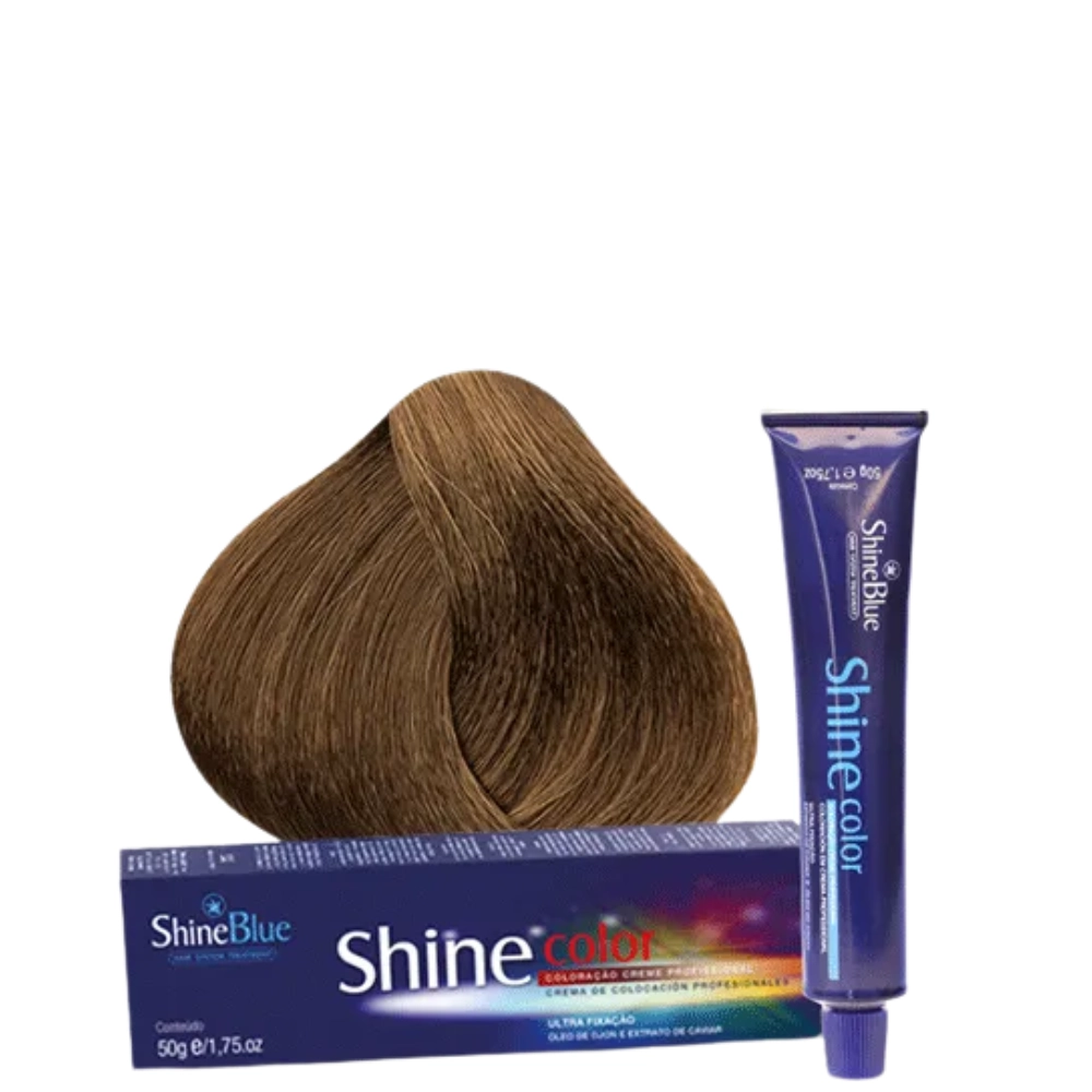 Coloracao Individual Permanente Shine Blue 8.31 Louro Claro Bege 50g