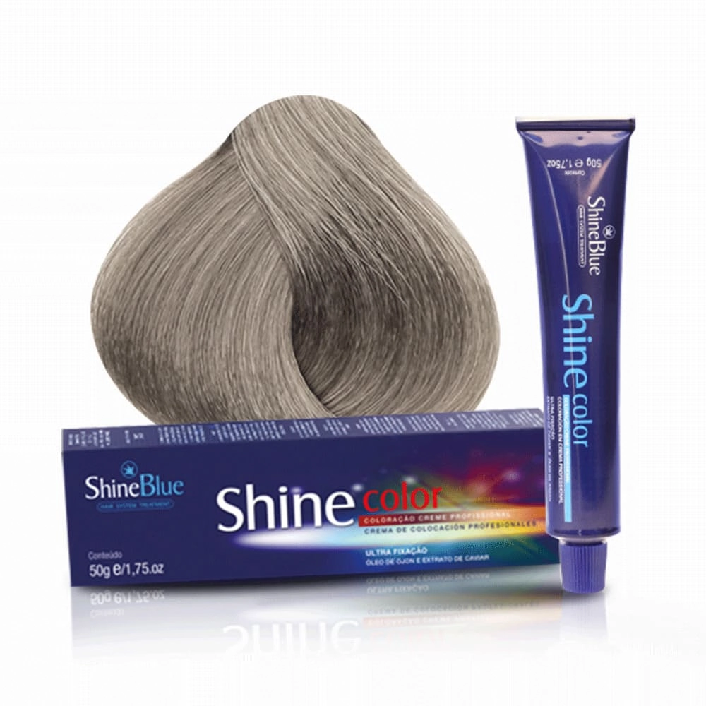 Coloracao Individual Permanente Shine Blue 12.11 Louro Ultra Claro Acizentado Int. 50g