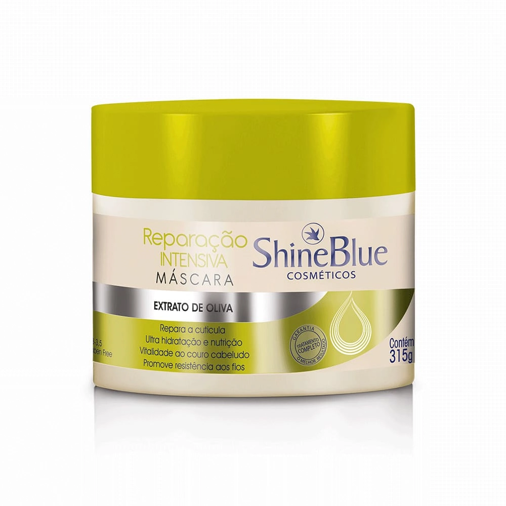 Creme/mascara Tratamento Shine Blue Repar Intensiva Oliva 315g