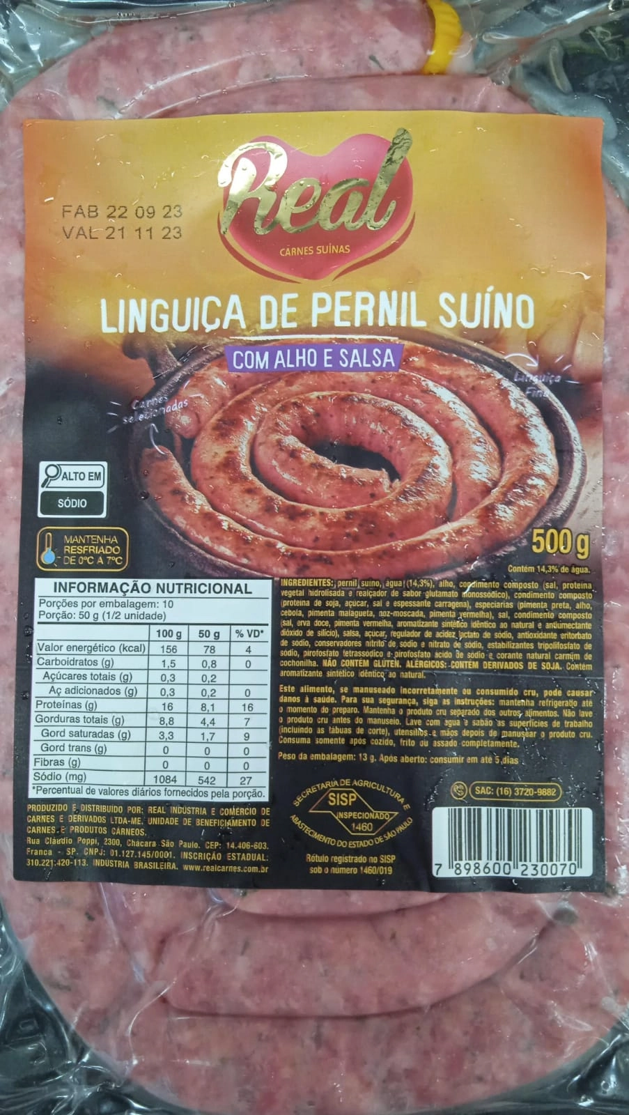 Fri Ling Pernil Real 500gr Emb Fina Alho