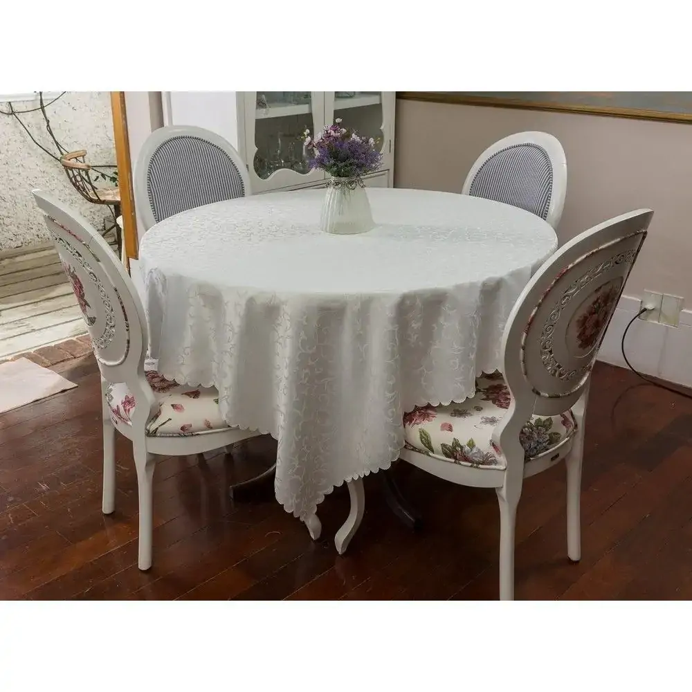 Toalha Mesa Casa Argivai 180x180cm Arab.perola