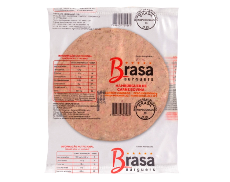 Hamburguer Bovino/frango 56g Brasa