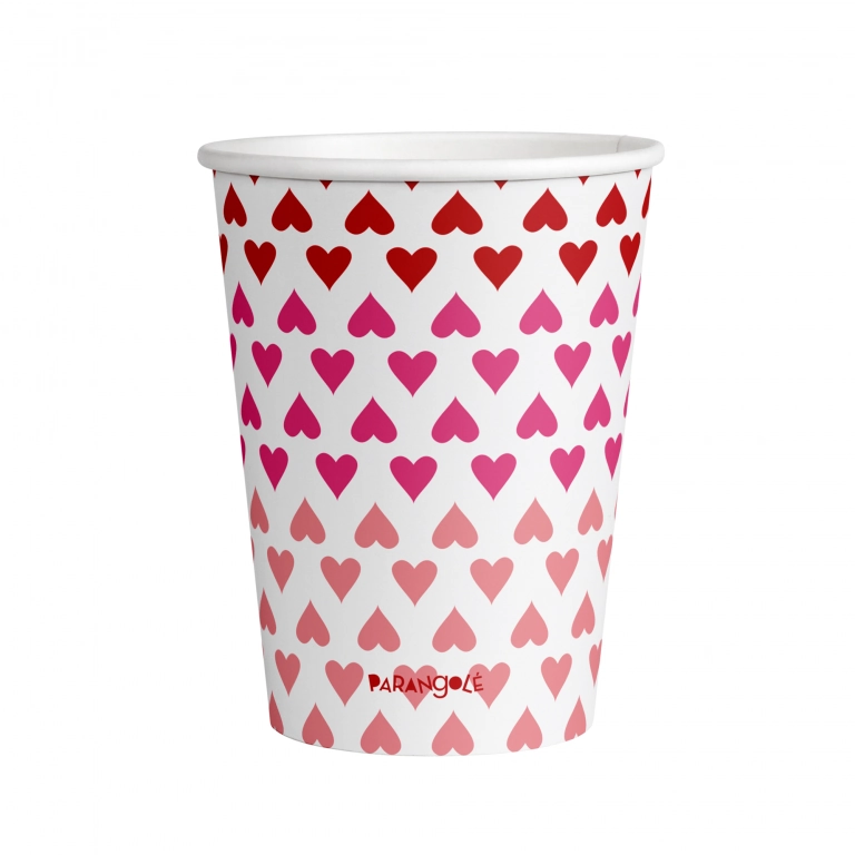 Copo De Papel Coracao Parangole C 8un 300ml