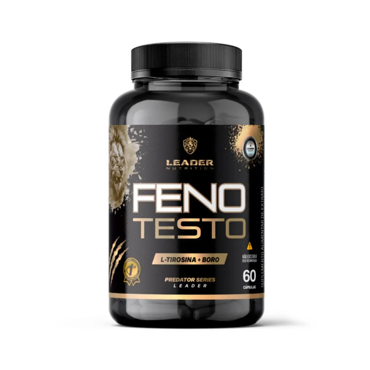 Suplemento em Cápsulas Feno Test Predator Series 60 Caps Leader Nutrition