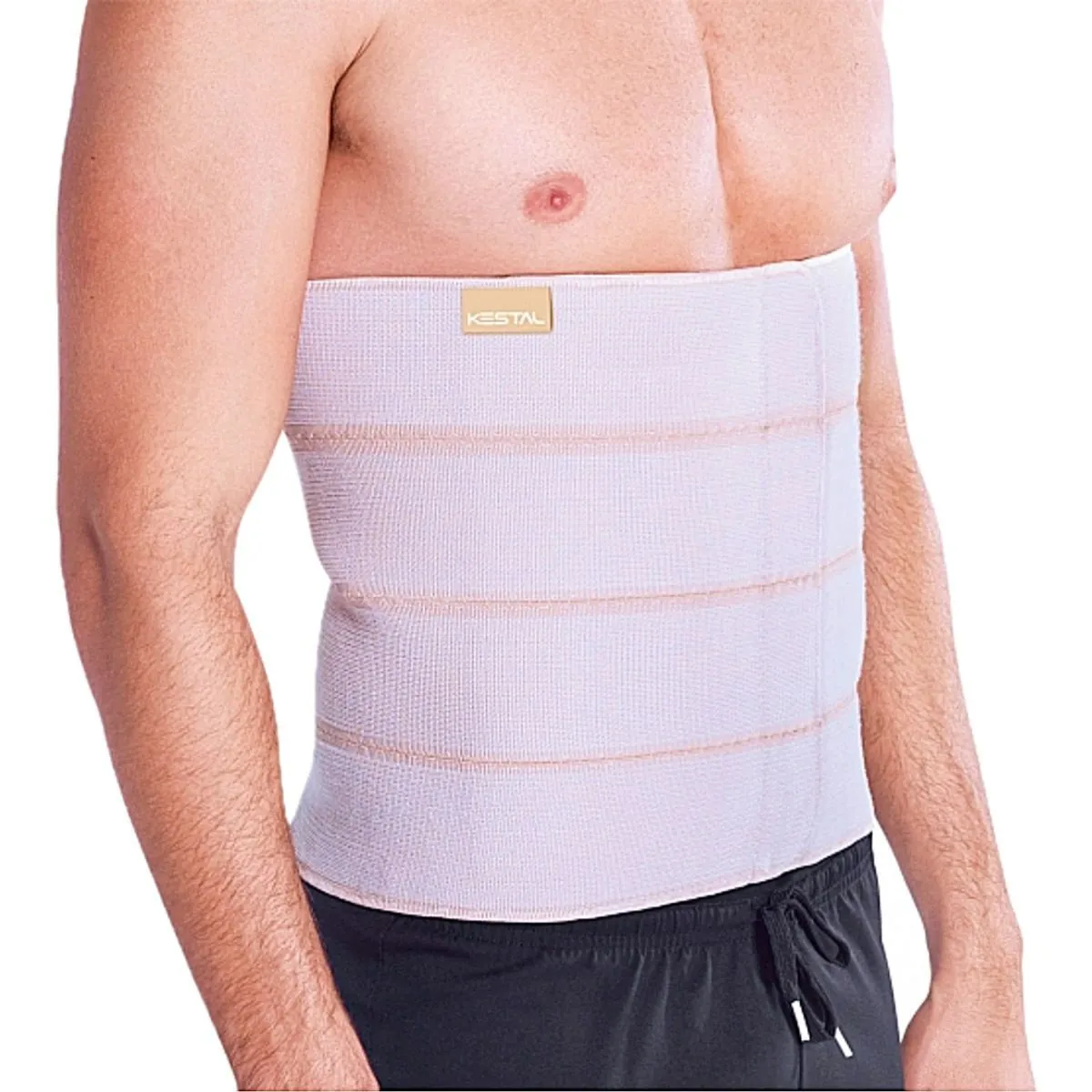 Faixa Elástica Abdominal Kestal - 4 Gomos - Bege - G
