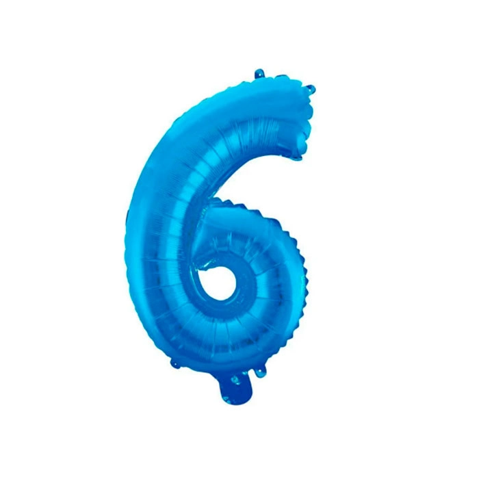 Balao Metalizado 16 Numero 6 Azul Cod 00