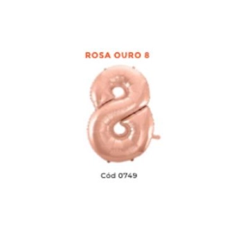 Balao 28 Metal N8 Rosa/ouro Mundo Bizarro