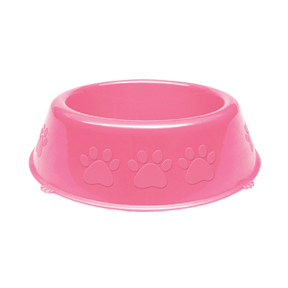 Comedouro Plastico Patinhas Filhote 300ml Rosa