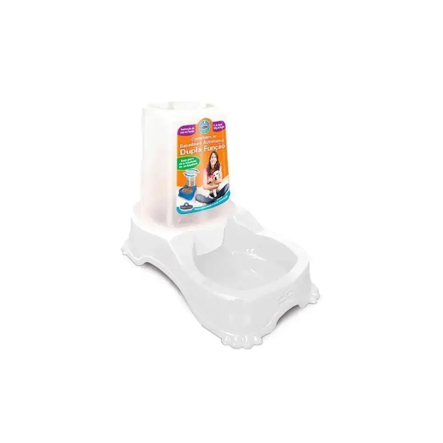 Comedouro Ou Bebedouro Automático De Dupla Função Branco