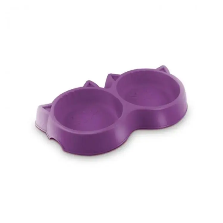 Comedouro Duplo Gato Lilas