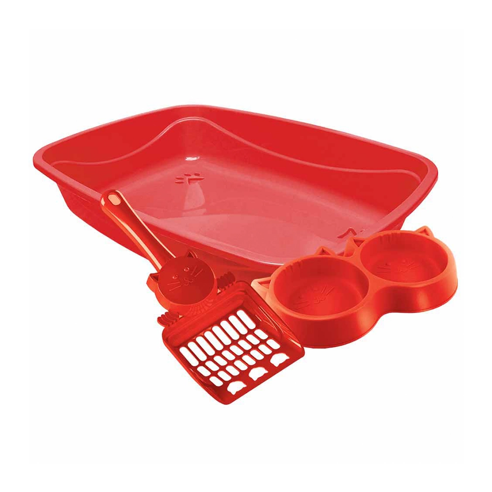 Kit Gato Luxo 3x1 Pet Injet Vermelho
