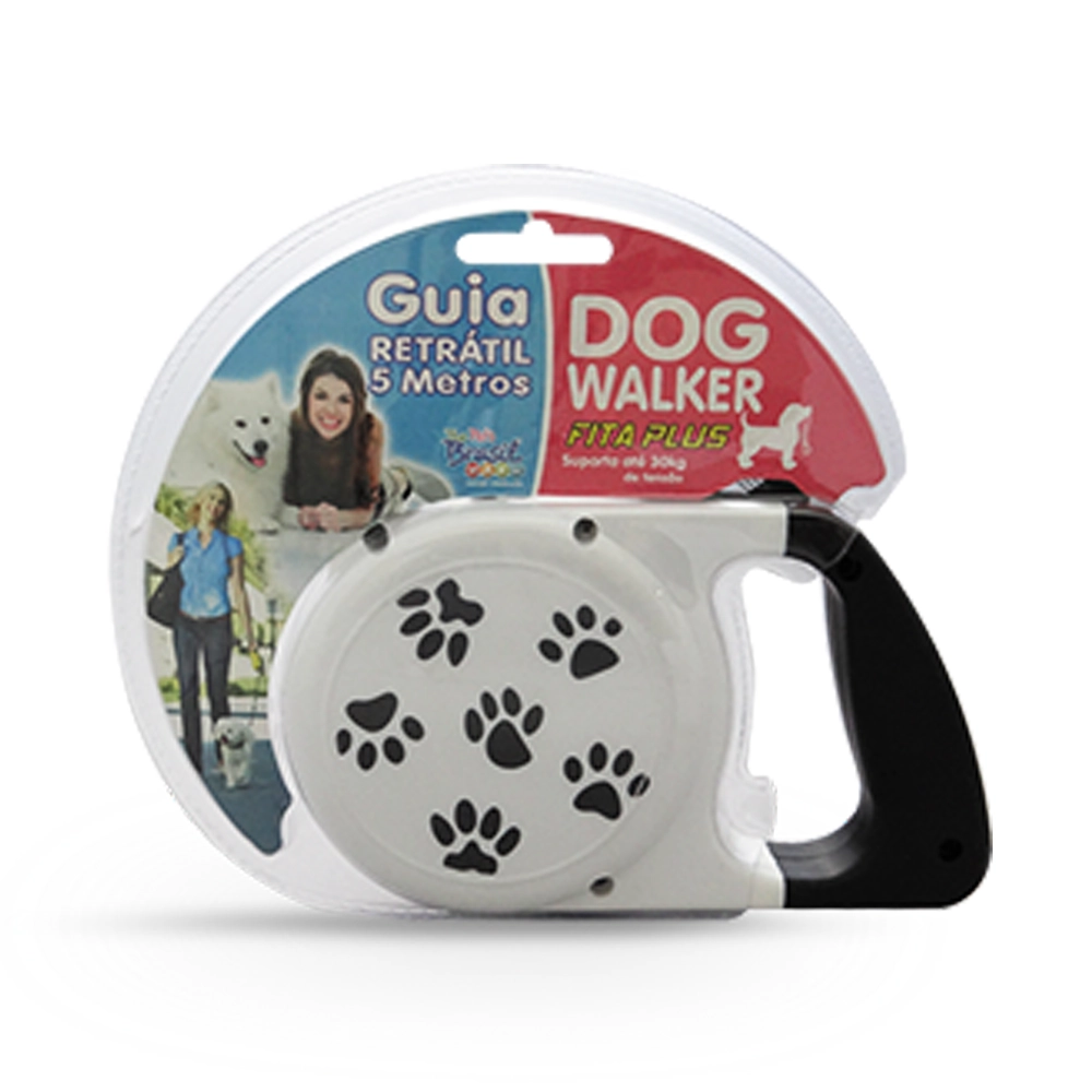 Guia Retratil Dog Walker Fita Plus 5m 30kg