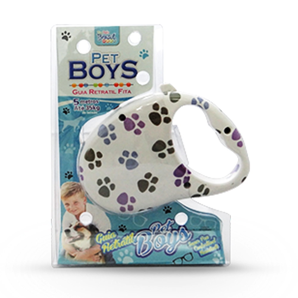 Guia Retratil Pet Boys Fita 5m Até 35kg