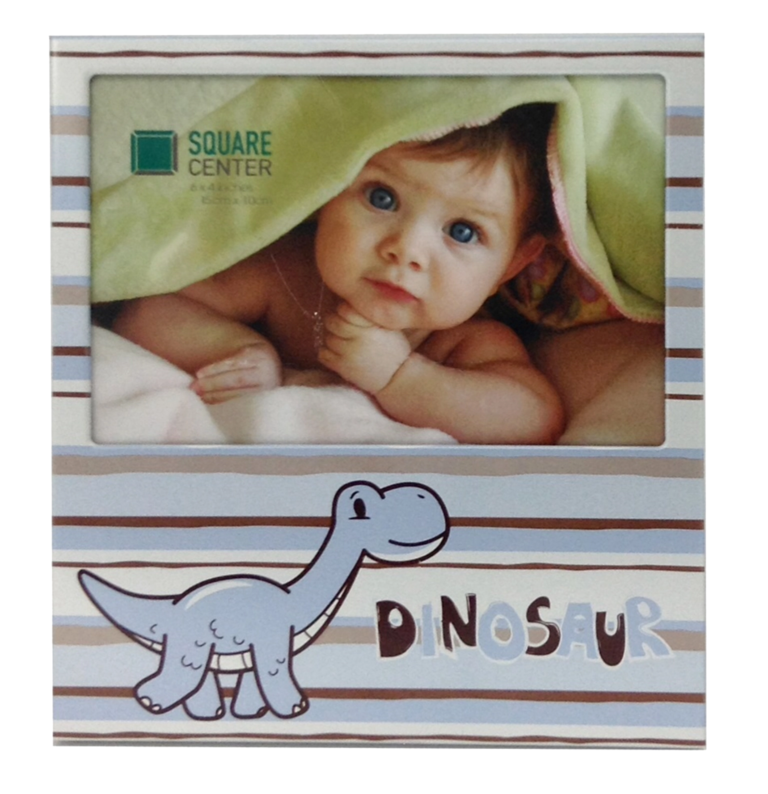 Porta Retrato Aluminio Dinossauro Azul 10x15cm Sci 800 Az Square