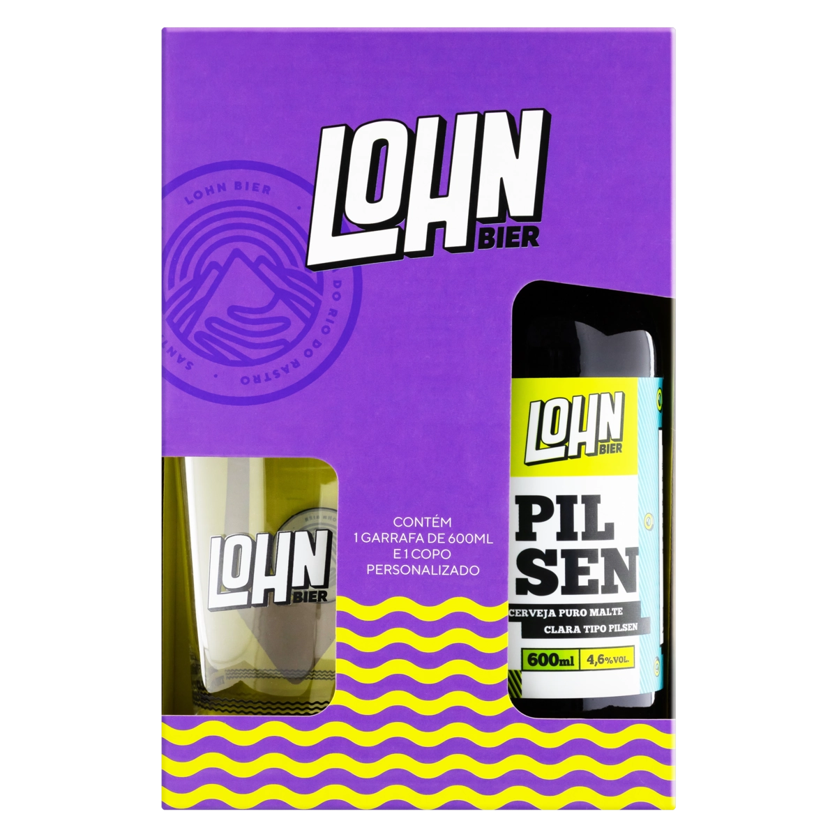 Kit Copo Cerveja Pilsen Puro Malte Lohn Bier 600ml