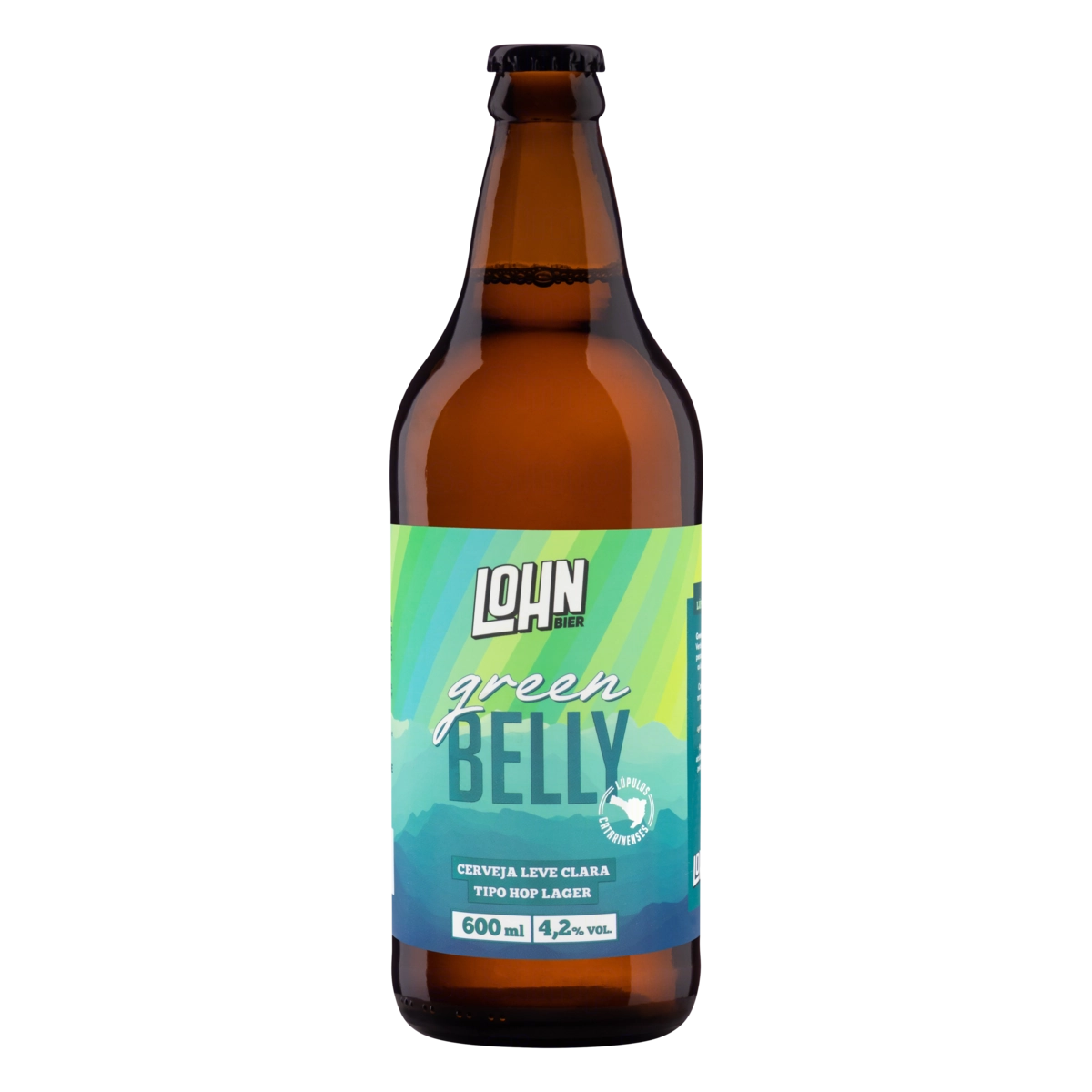 Cerveja Hop Lager Green Belly Lohn Bier Garrafa 600ml